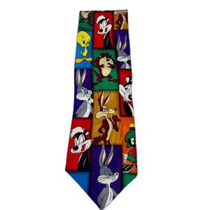 1994 Warner Bros. Looney Tunes Mania Character Tie Bright Colors
